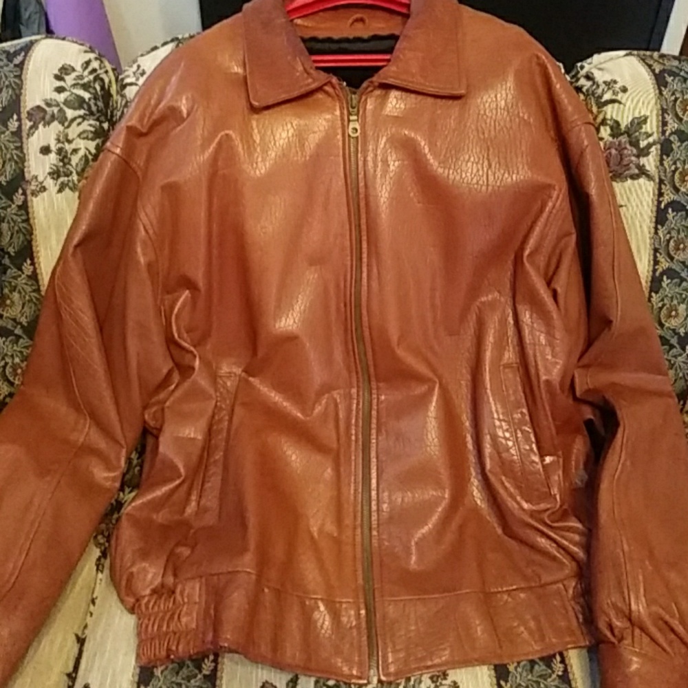 Cognac leather jacket
